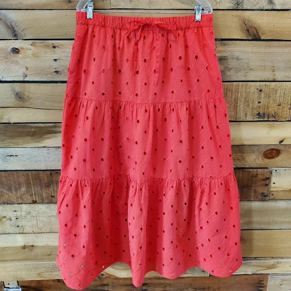 A New Day red eyelet cotton maxi skirt